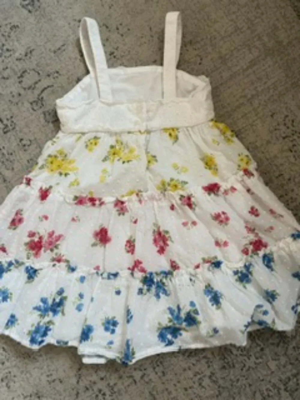 🧡3/$15  Zunie Yellow Pink Blue Floral Tiered Dress Girls 5